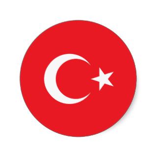 Turkish Flag Circle Round Stickers