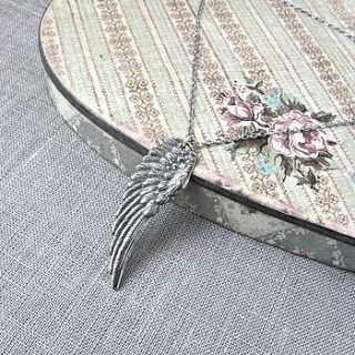 silver angel wing necklace by gama