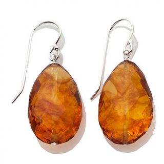 Age of Amber Faceted Amber Teardrop Sterling Silver Earrings