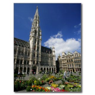 grand place, brussels belgium post cards