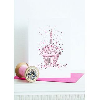 cupcake laser cut greetings card by rock villa designs