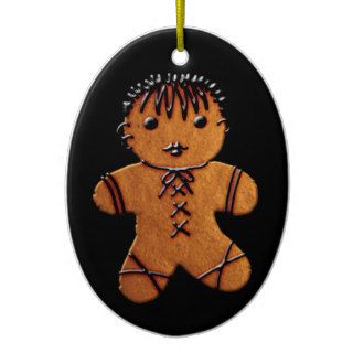 Gothic Gingerbread Cookie Christmas Tree Ornament