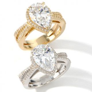 Jean Dousset 3.37ct Absolute™ Pear Cut with Pavé Sides Ring