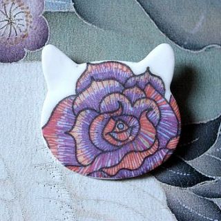orange and purple rose cat by sarah coonan