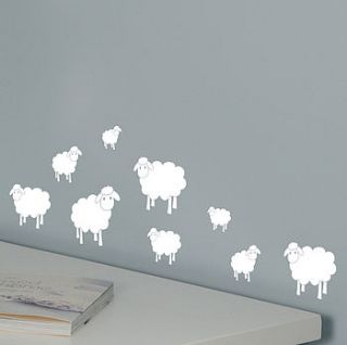 mini sheep wall stickers by leonora hammond