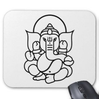 Ganesha Elephant No. 3 (black white) Mousepad
