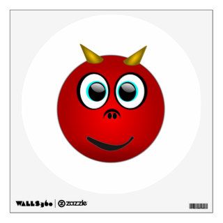 Halloween Devil Smiley Face Wall Decal