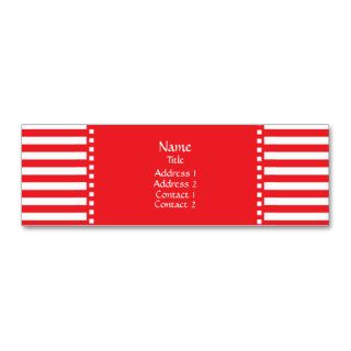 Red and White Stripes Pattern Business Cards