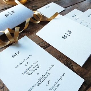 monogram wedding day stationery by wolf & ink