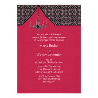 Bright Maroon Stylish Color Design Wedding Personalized Announcement
