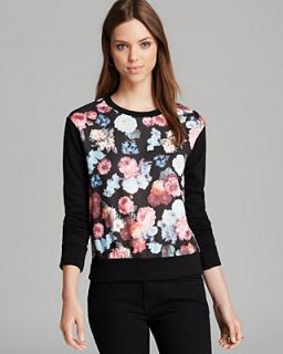 AQUA Sweatshirt   Floral Scuba Crop's