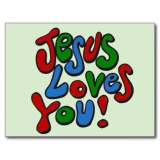 Jesus loves you post cards