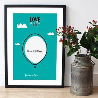 personalised 'love is in the air' print by a piece of ltd