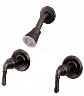 Shower Faucet, Oil Rubbed Bronze Finish, Washerless   by Plumb USA   Two Handle Tub And Shower Faucets  