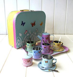 butterfly children's tin tea set by posh totty designs interiors