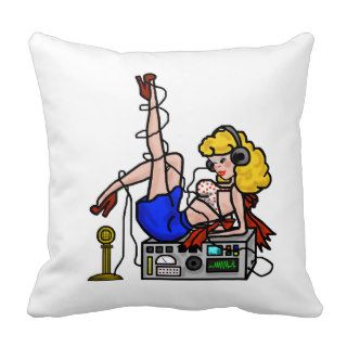 Blonde & Brunette Radio Pin up Girll Pillow Ver 2