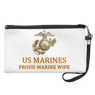 Proud Marine Wife Wristlet Purse
