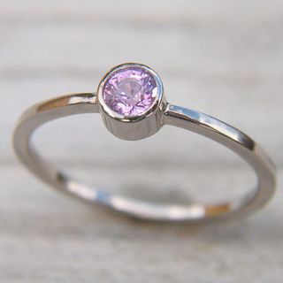 pink sapphire ring in 18ct gold by lilia nash jewellery