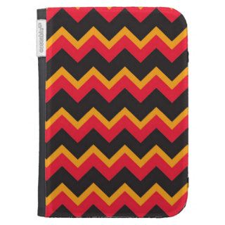 Red, Yellow and Black Chevron Kindle Cover