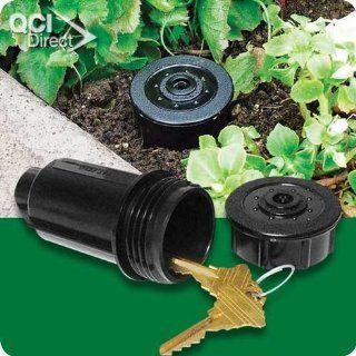"ABC Products"   Hide A Key ~ Looks Like A   Lawn Sprinkle Head   Place in Your Flower Bed and Etc. (New and Improved   With Key Holding Latches).   Automotive Key Chains