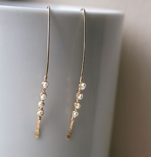 pixie pearl gold earrings by wrapped by design
