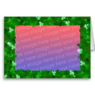 St. Patrick's Day Clover Template Greeting Cards