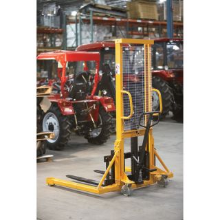  Manual Pallet Stacker with Fixed Legs — 2200-Lb. Capacity, 63in. Max. Lift  Pallet Stackers