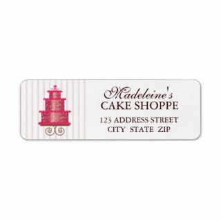 Elegant Cake Custom Bakery Business Address Label