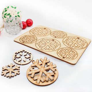 12 laser cut snowflake christmas decorations by cleancut wood