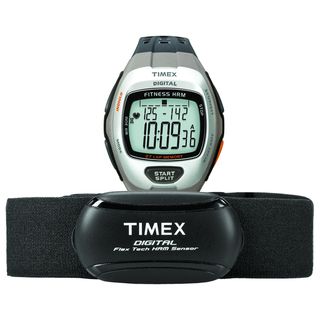 Timex Men's T5K735 Zone Trainer Heart Rate Monitor Dark Grey/Silvertone Watch Timex Men's Timex Watches