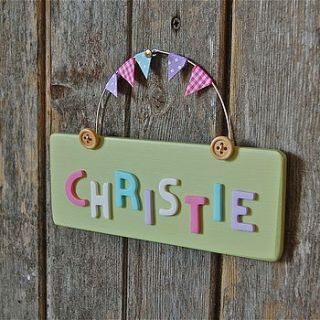 personalised vintage style door sign by littlebumpkins