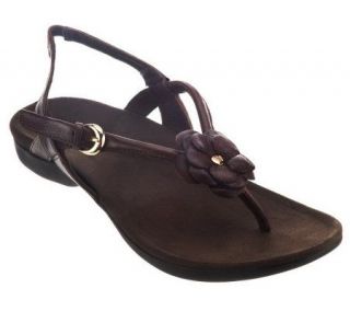 Vionic w/ Orthaheel Dhyana OrthoticLeather Thong Sandals —