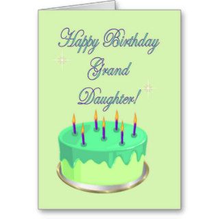Happy Birthday Grand Daughter Birthday cake wishes Cards
