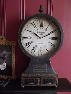 industrial metal mantle clock by woods vintage home interiors