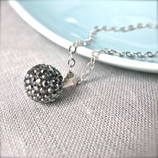 crystal ball silver necklace by gama