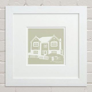 bespoke house silhouette print by letterfest