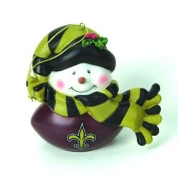 New Orleans Saints Musical Snowman Ornament Forever Collectibles Football