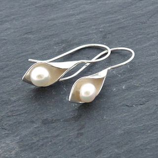 calla lily short drop earrings by emma kate francis