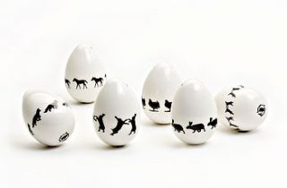 rabbit easter ceramic egg decoration by aiga & ginta