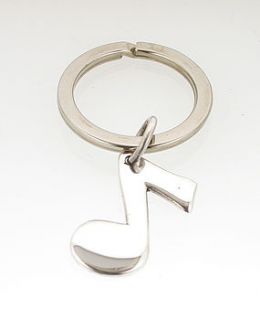 single musical note keyring in silver by david louis design