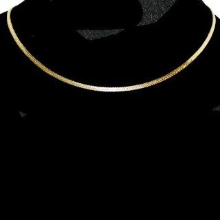 Gold Plated 18" Vintage Herringbone Chain Looks Real, in Gold Jewelry