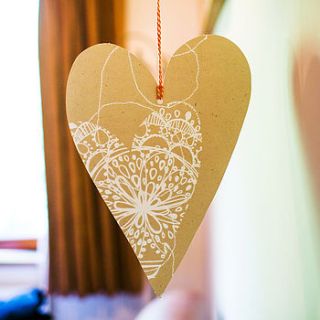 manilla stitch bohemian heart decoration by rachael taylor