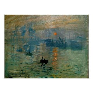 Monet's Impression Sunrise (soleil levant)   1872 Poster