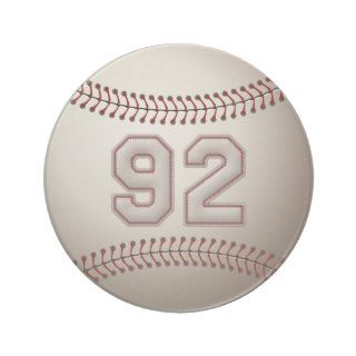 Player Number 92   Cool Baseball Stitches Drink Coasters