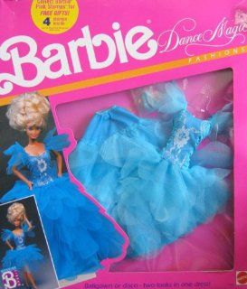 Barbie Dance Magic Fashions   Ballroom to Disco 2 Looks In 1 (Blue 1989) Toys & Games
