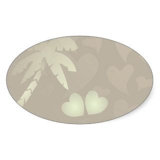 Beach Wedding Palm Tree with two hearts design Sticker