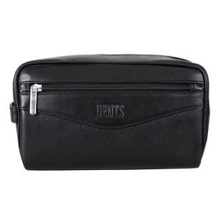 luxury black leather men's wash bag by simply special gifts