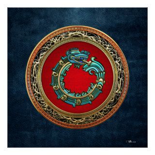 [150] Serpent God Quetzalcoatl [Jade] Posters