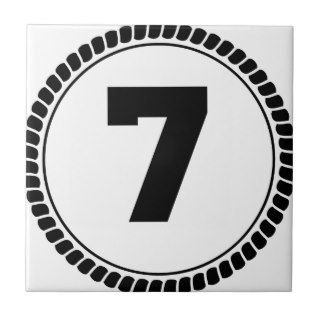 Number Seven Circle Ceramic Tile