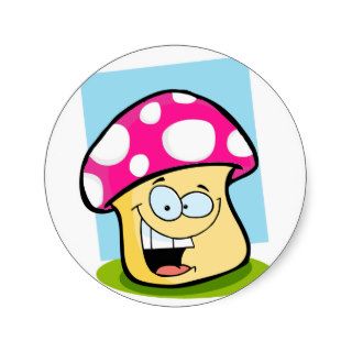 Hot Pink Mushroom Stickers